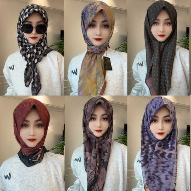 阿蕊福利新色双面羊绒方巾头巾（配盒针）