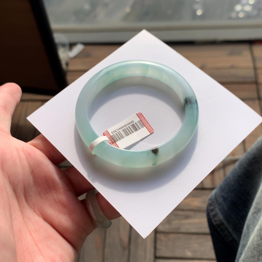 翡翠未镶嵌手镯92号53.8