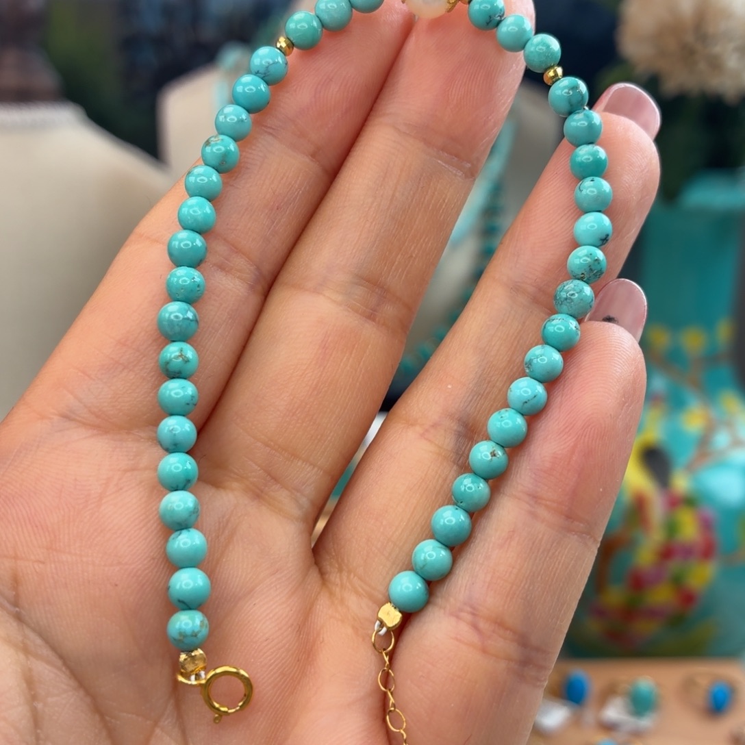 绿松石18K金镶嵌手链