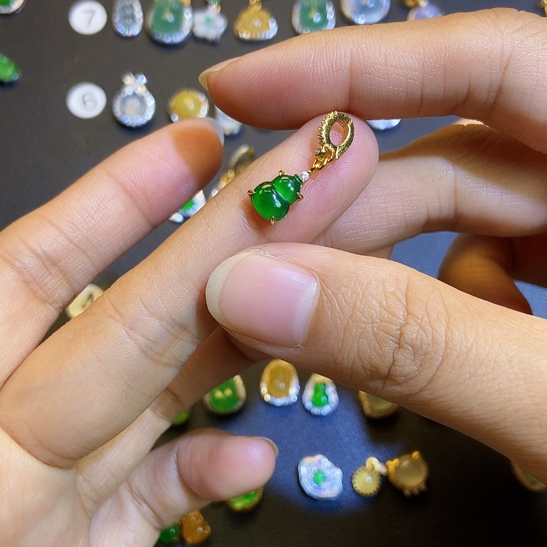 翡翠银S925镶嵌吊坠(不含链)