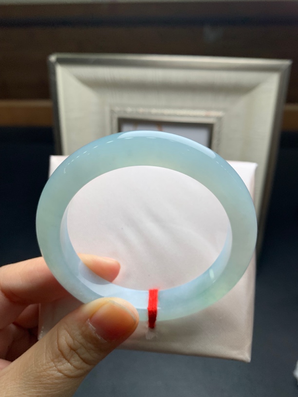 冰胶蓝正圈53-54天然翡翠