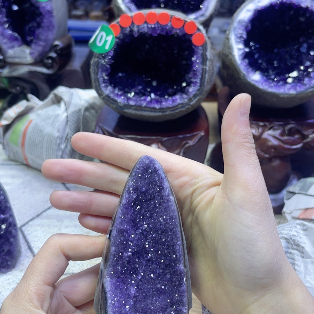 紫晶摆件未镶嵌紫水晶