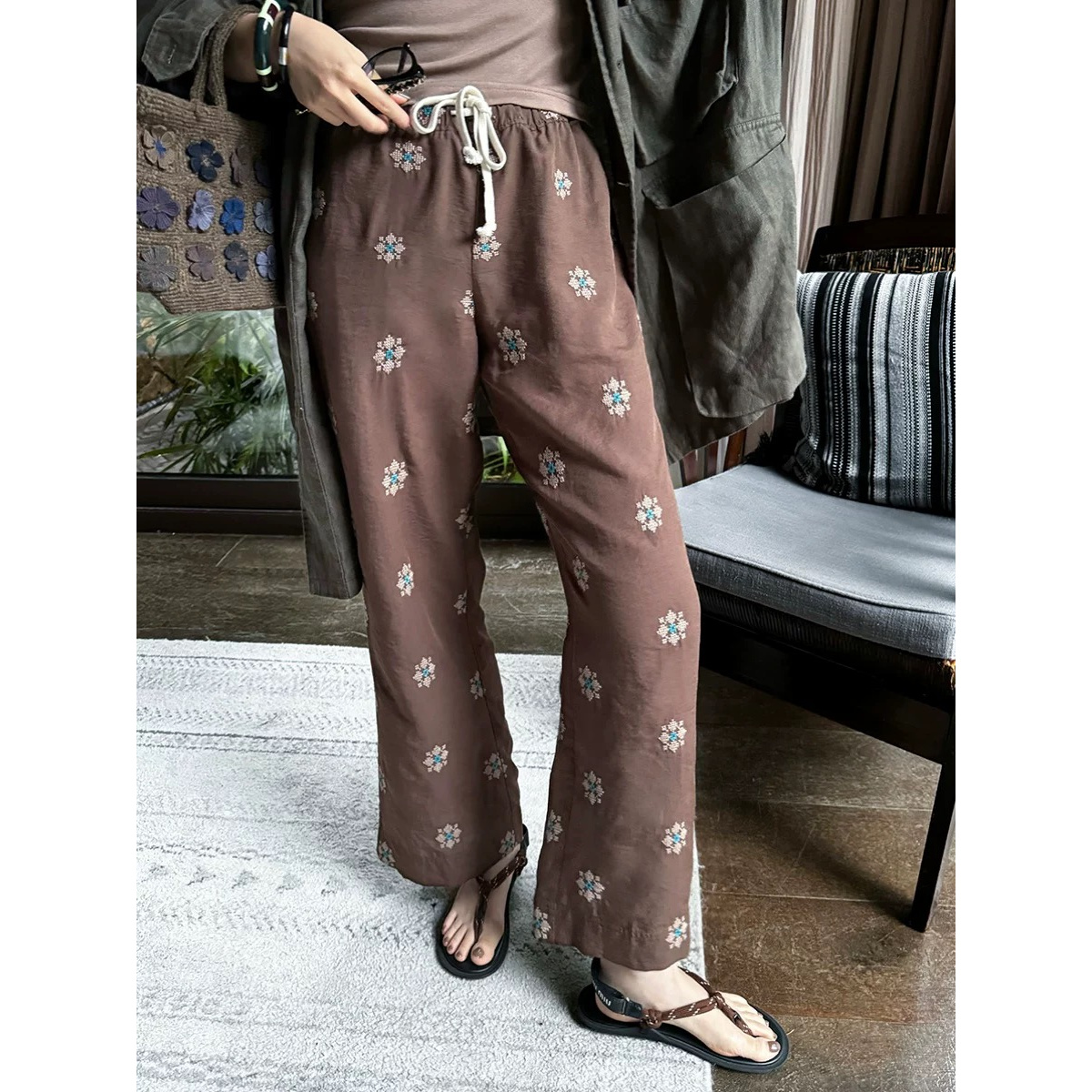 韩国代购. Call my name奈良少女 棉麻休闲裤 L25050261