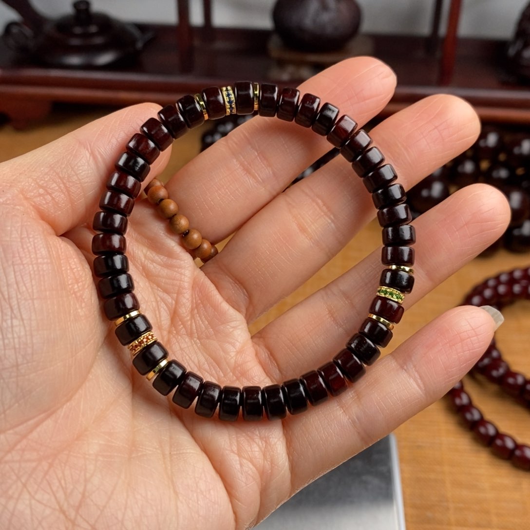 小叶紫檀手串/手链药片珠