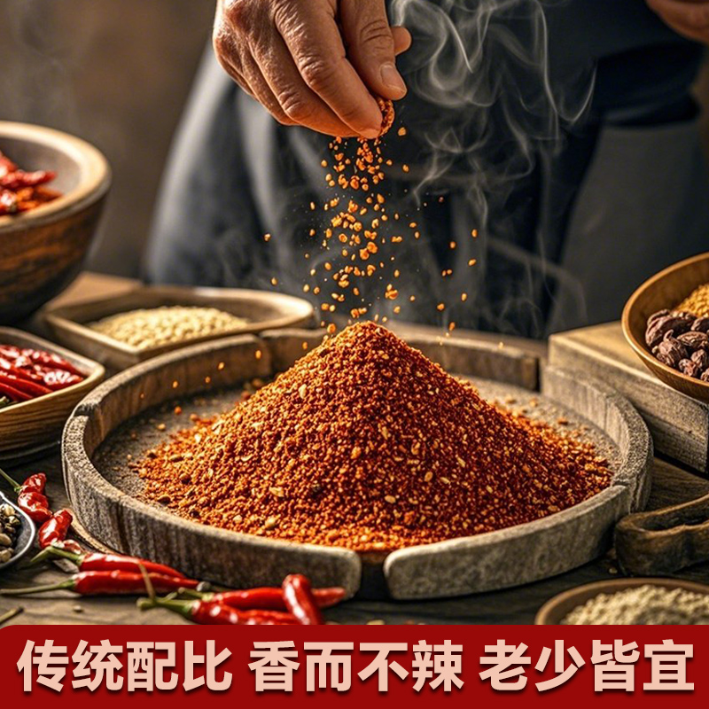 鲜辣椒面四合一辣椒面麻辣香辣柴火糊辣椒蘸水火锅串串烧烤蘸料