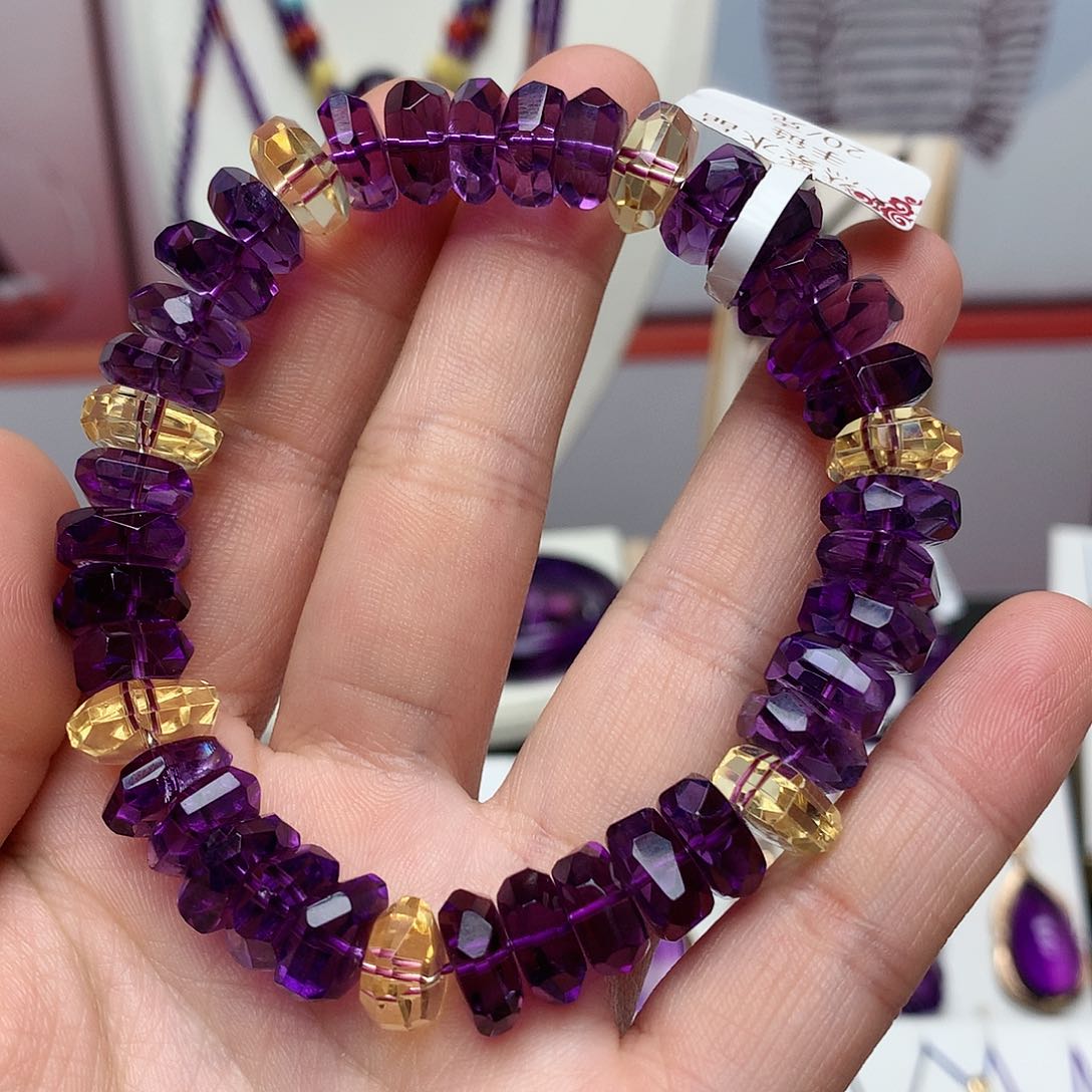 紫晶切面款手串未镶嵌