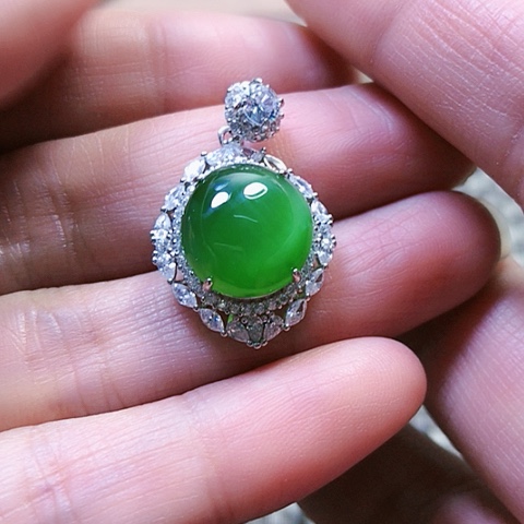 和田玉戒指银S925镶嵌