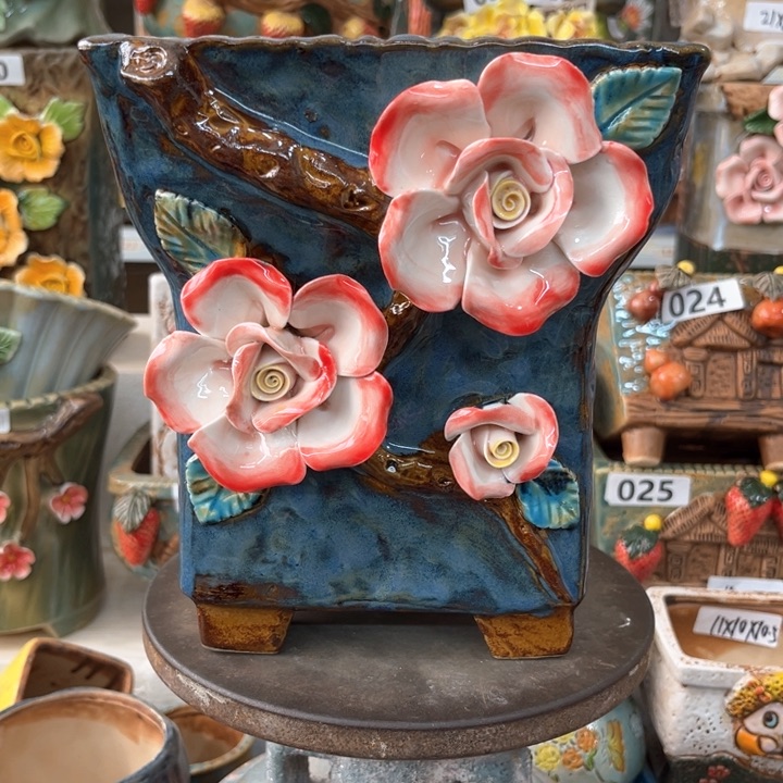 紫砂花盆粗陶材质多肉花盆