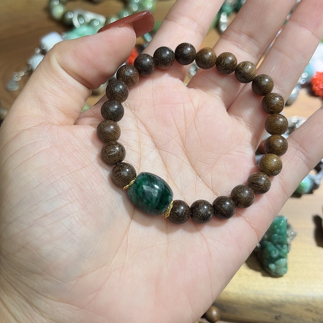 银S925镶嵌手串翡翠003