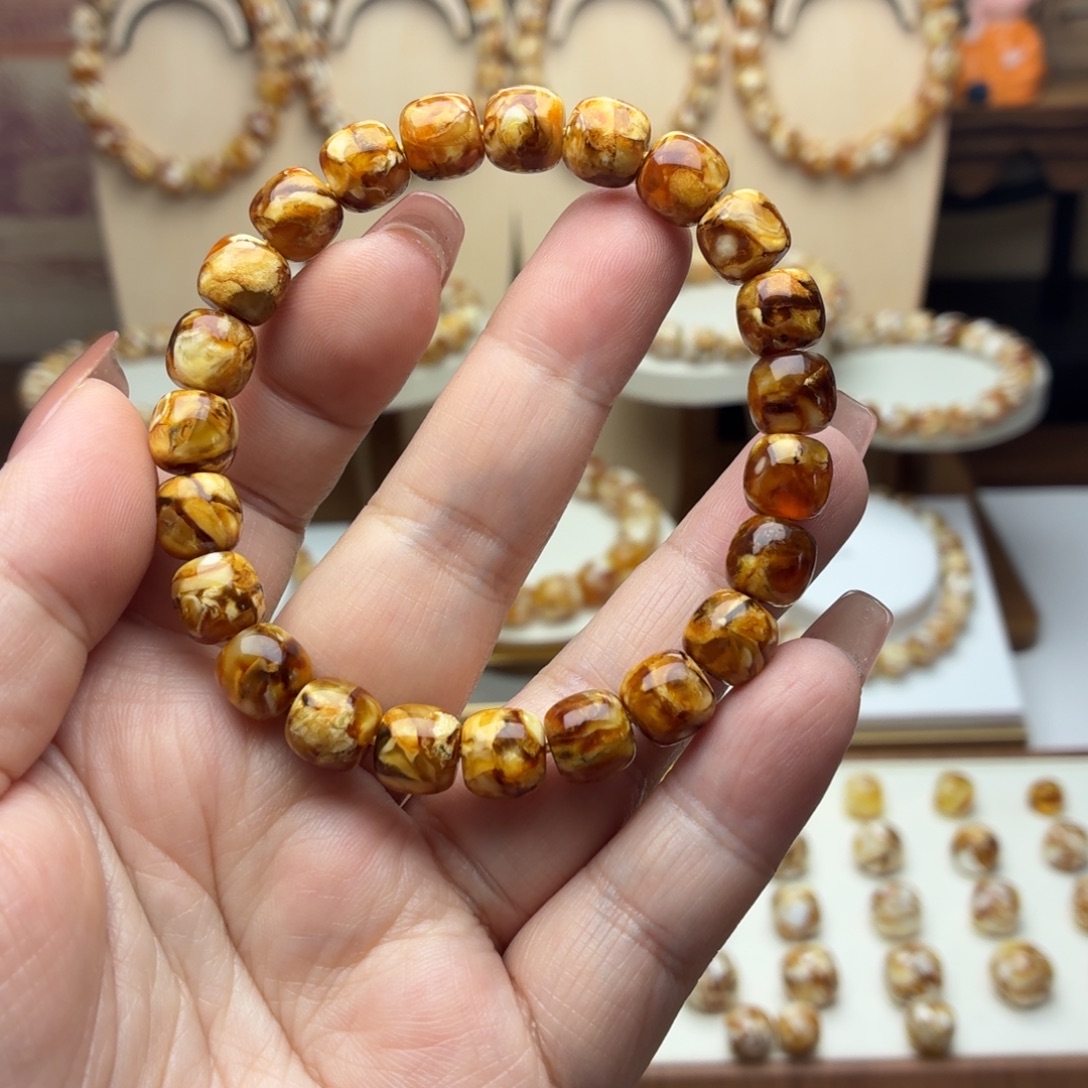 A***t9mm沁色精工老型手串一条带矿点