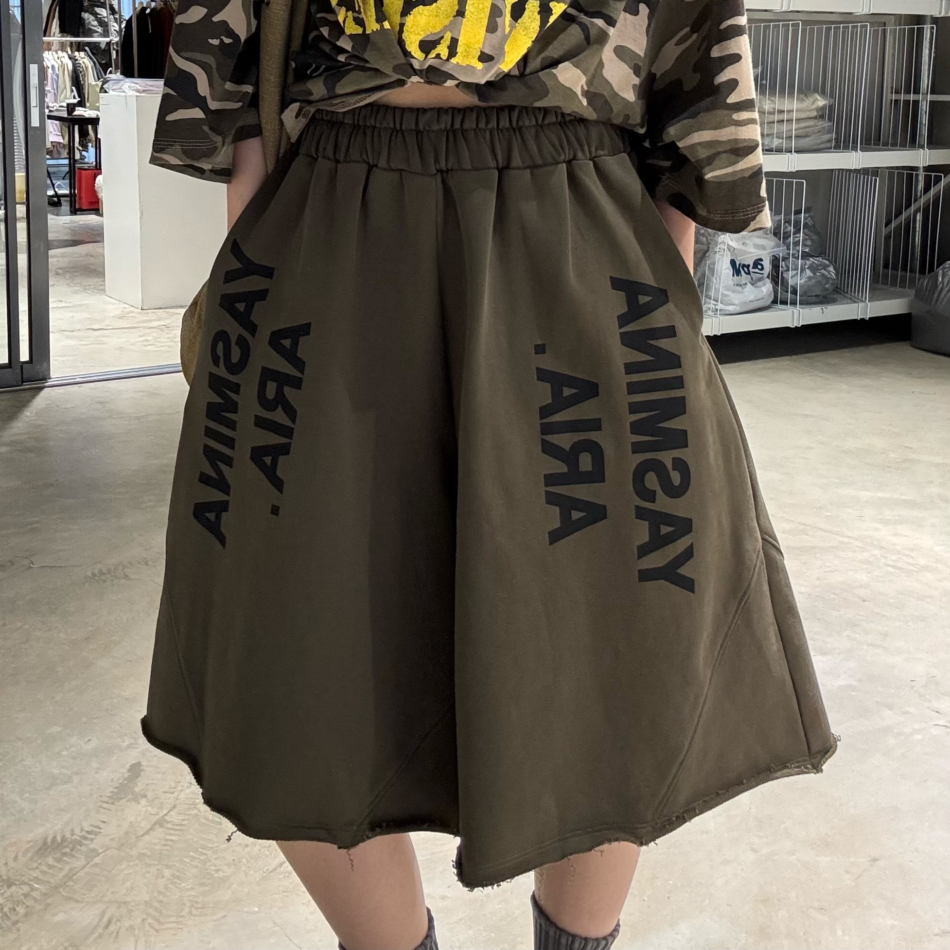 韩国新款卫裤春夏薄毛圈纯棉万能腰短裤