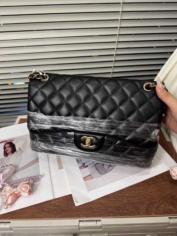 95新 Chanel/香奈儿 jumbo双翻盖黑色菱格斜跨包