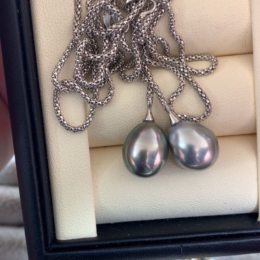 海水珍珠银S925镶嵌颈饰