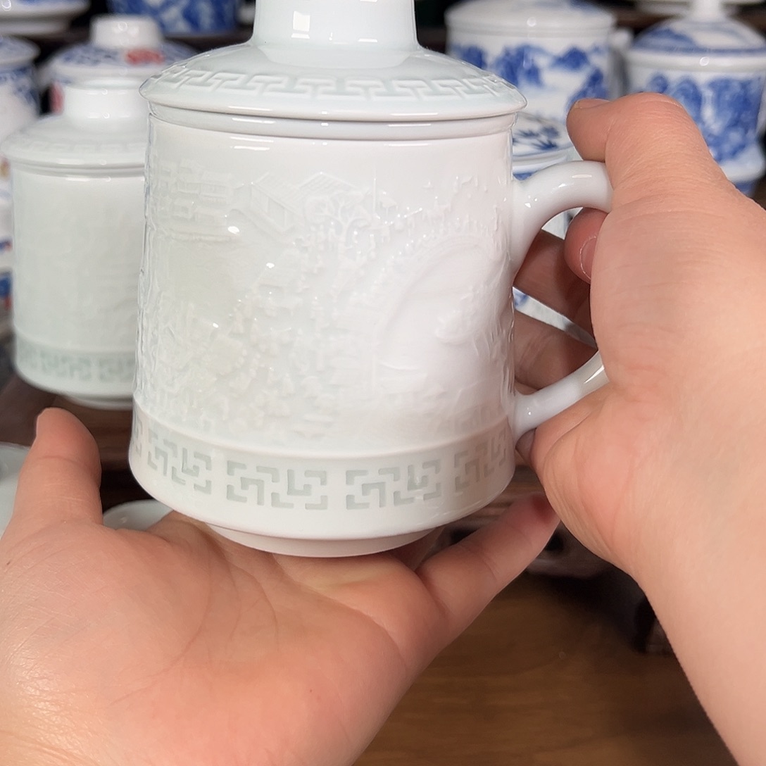 用***0景德镇高温陶瓷办公杯家用