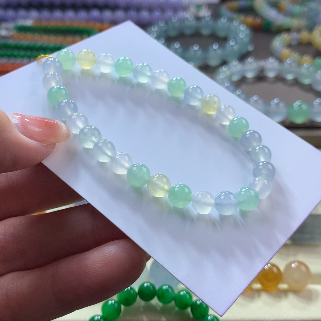 翡翠手链未镶嵌小清新幻彩卡6