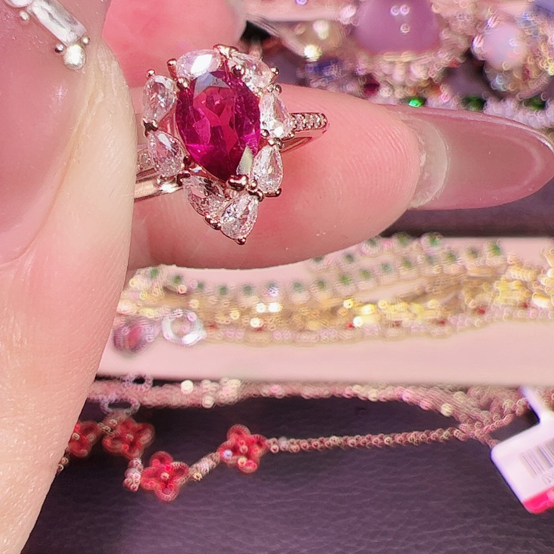 碧玺碧玺戒指银S925镶嵌