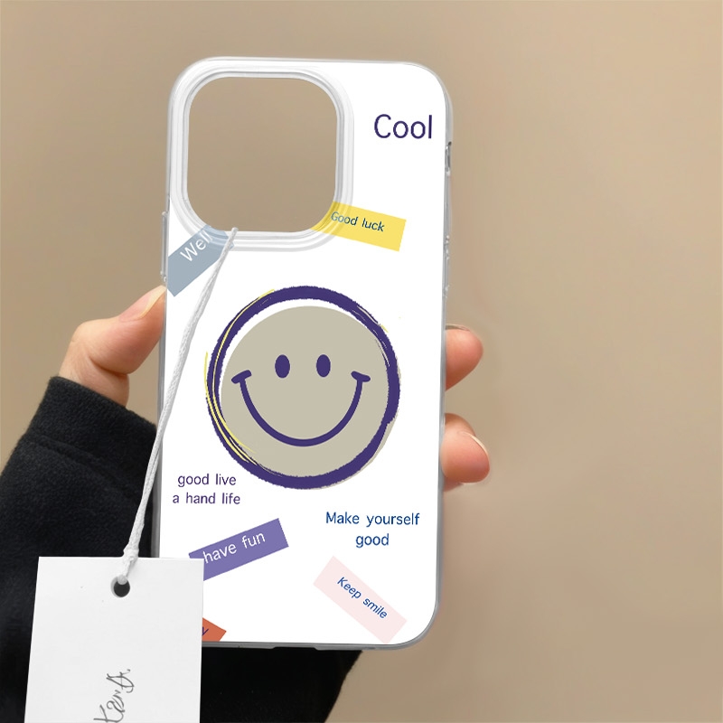 【壳百搭】适用小米15华为mate苹果OV圆形笑脸IMD全包防摔手机壳