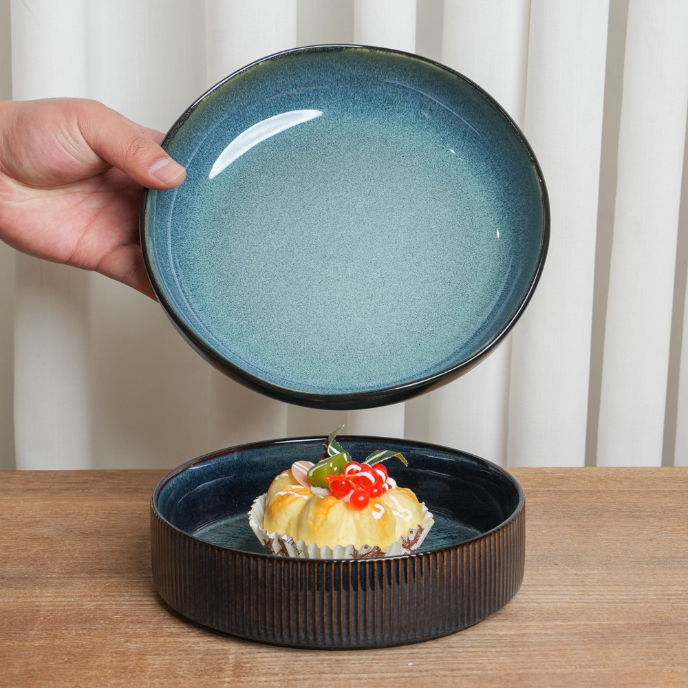 【瑕疵】深盘组合釉下彩陶瓷窑变釉家用组合两个装WM/H5B