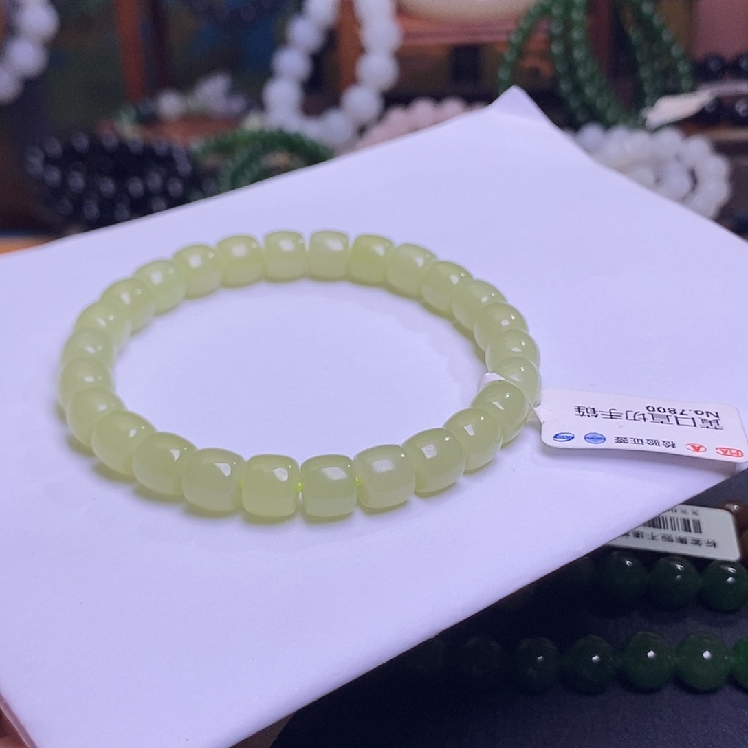 和田玉未镶嵌颈饰黄口老料约8mm手串