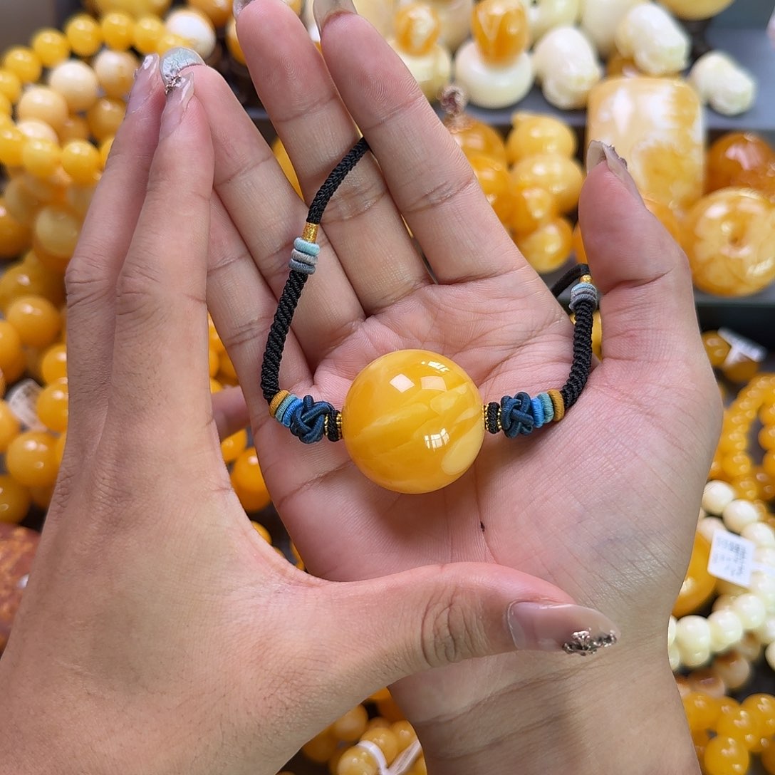 未镶嵌蜜蜡珠宝奇石锁骨36mm