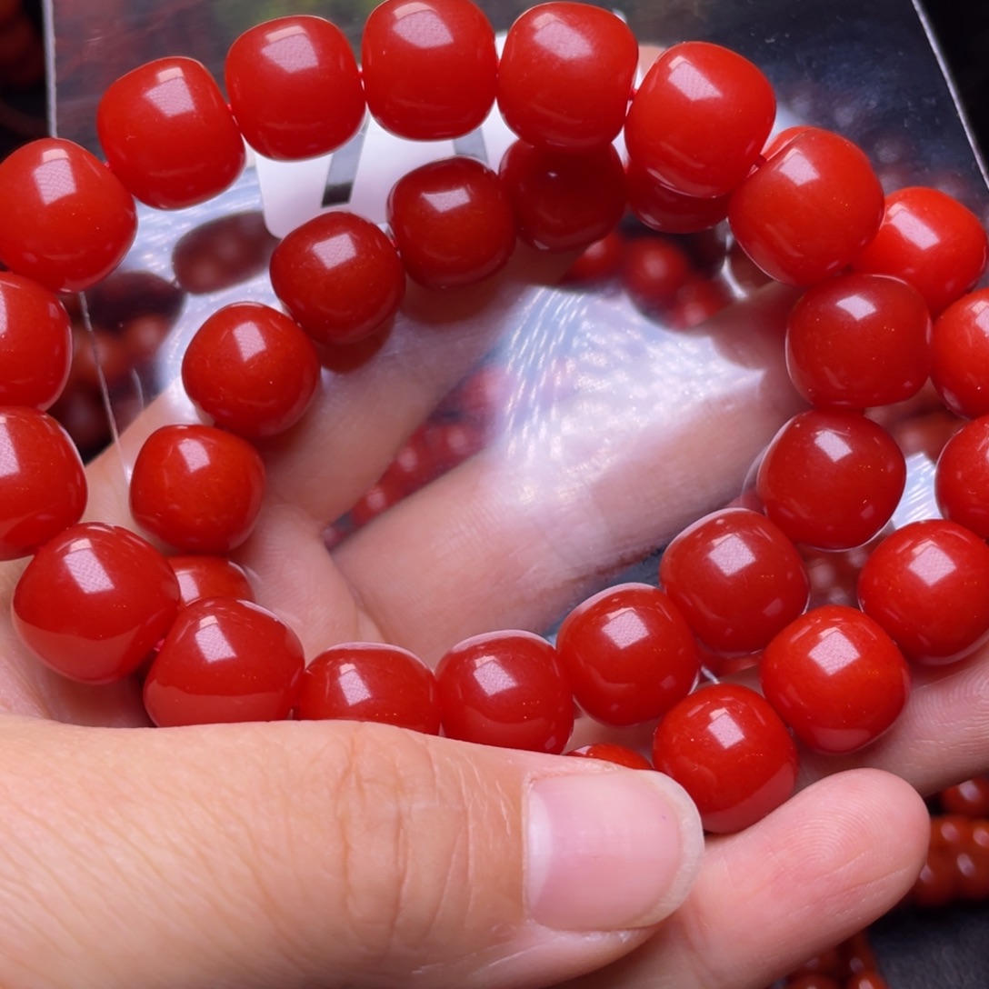 精***彩南红玛瑙未镶嵌手链