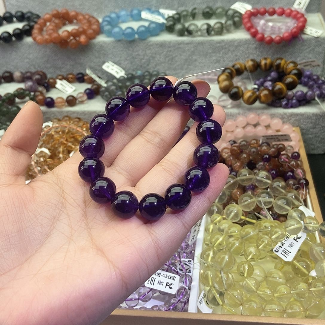 水晶手链未镶嵌?**?毕业级乌拉圭紫水晶14