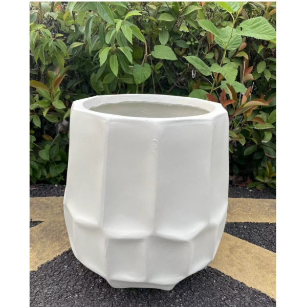 芊五角菱形镁泥花盆黑金刚黑珍珠高山欧式简约办公室落地透气盆器