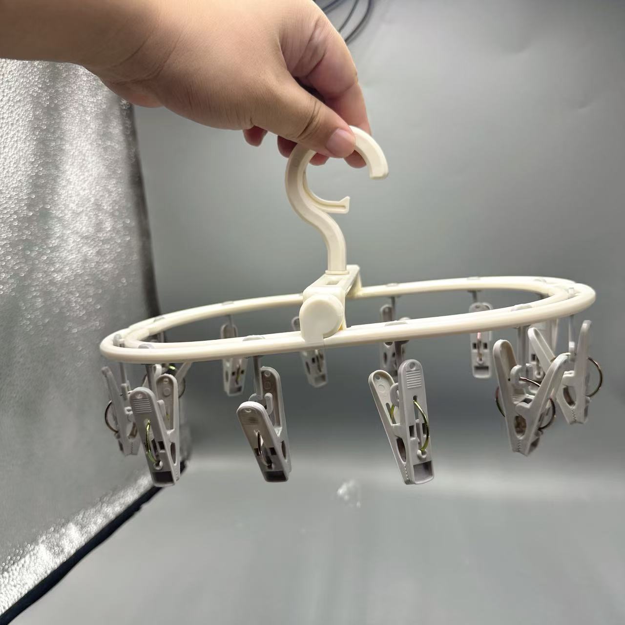 K251766 可折叠 12夹晾衣架 