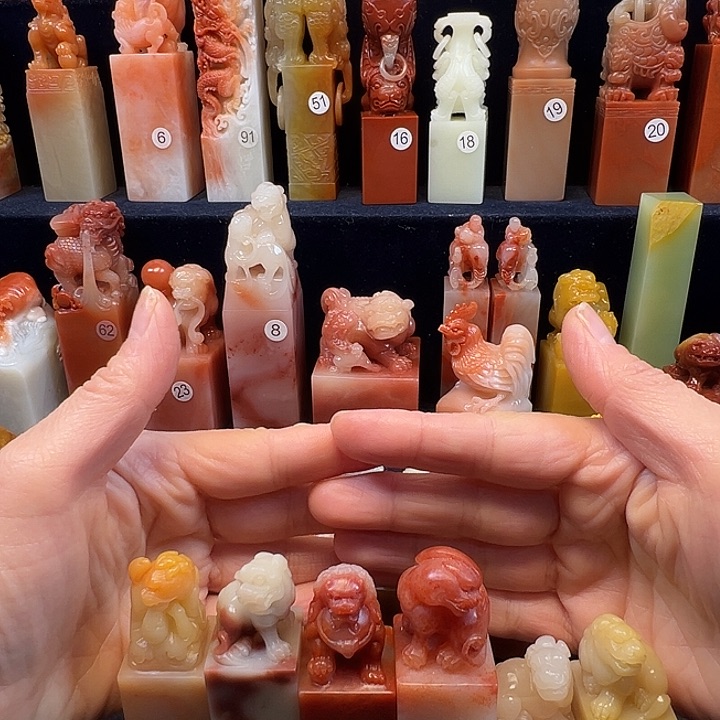 寿山石印石?*寿山石手工雕刻