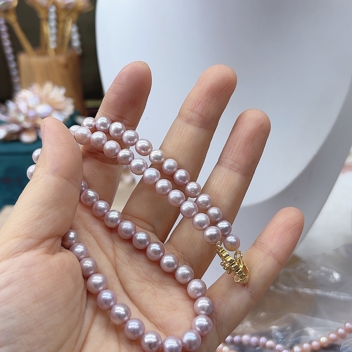 淡水珍珠发饰银S925镶嵌九*木