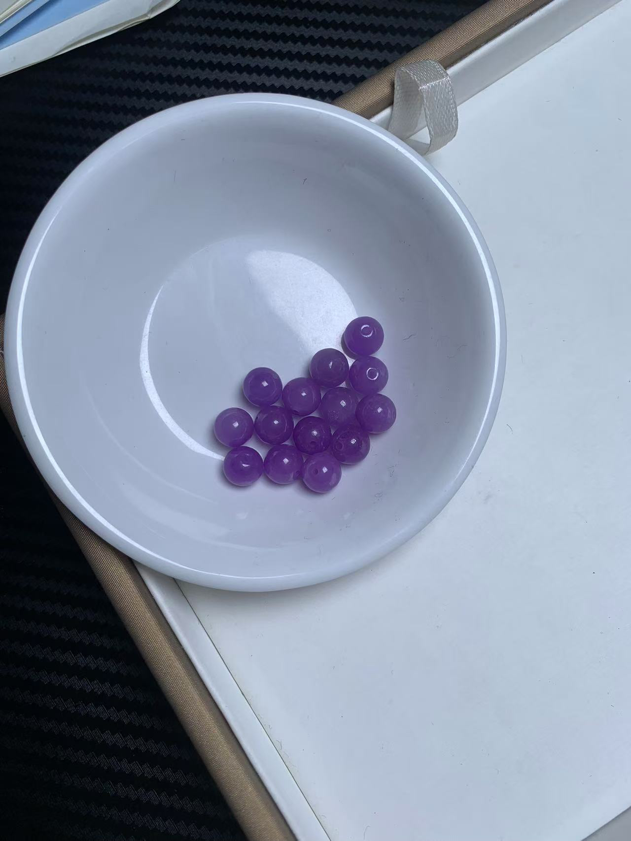 天然翡翠：紫色珠子卡7+散珠单珠一颗＇多样性发货