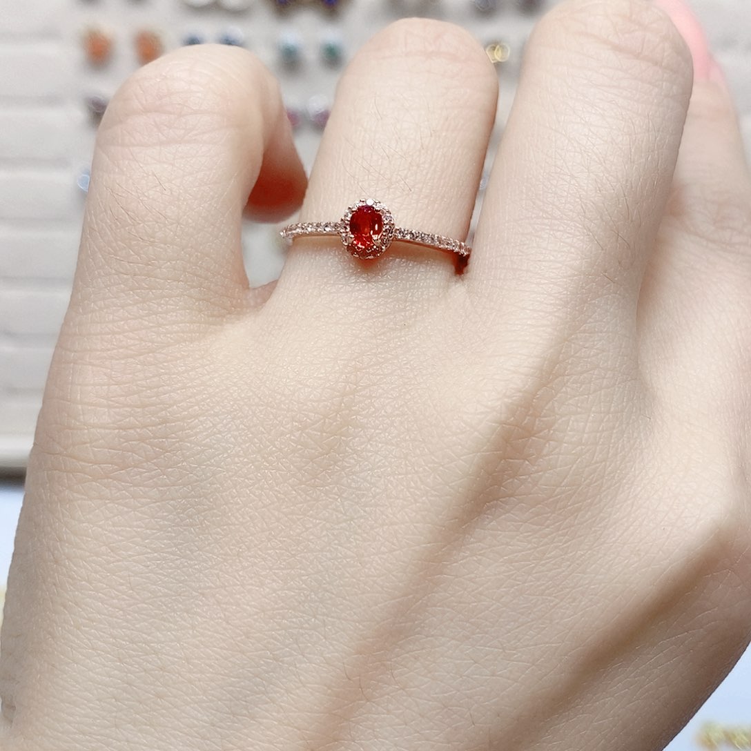 蓝宝石戒指银S925镶嵌