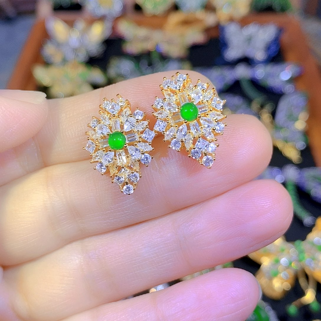 吊坠(不含链)银S925镶嵌翡翠