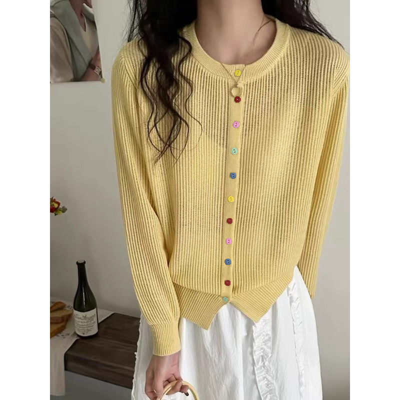 【高级灰】3783开衫外套超柔软新款高品质圆领领针织上衣