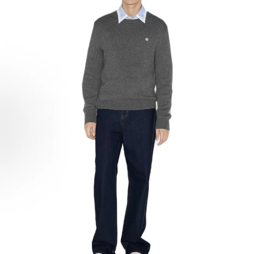 双G刺绣羊毛混纺打底衫7