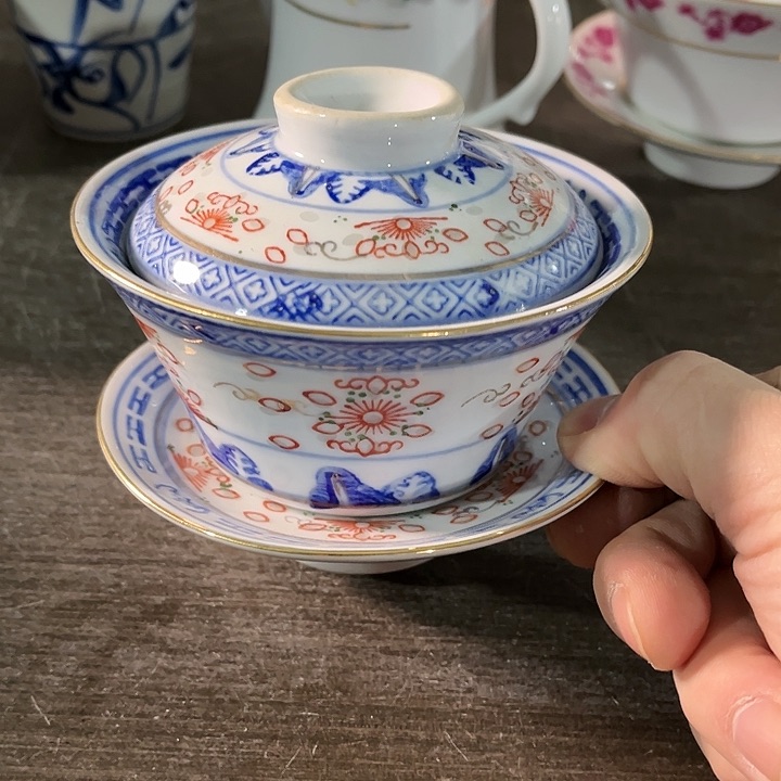 瓷片///////景德镇陶瓷盖碗。