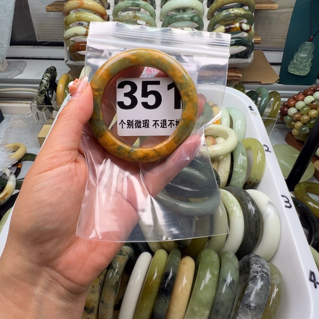 琳***头蛇纹石玉未镶嵌手镯351