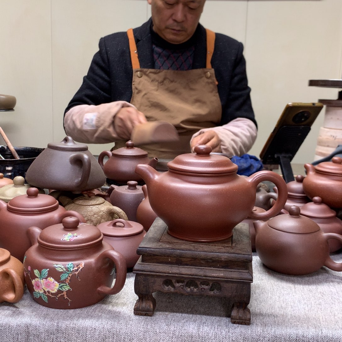 紫泥茶壶红降坡掇只350 C半手工制作