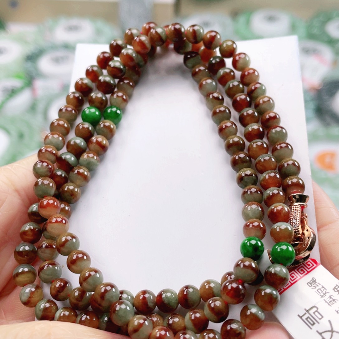 翡翠未镶嵌颈饰天然翡翠项链5.2mm左右