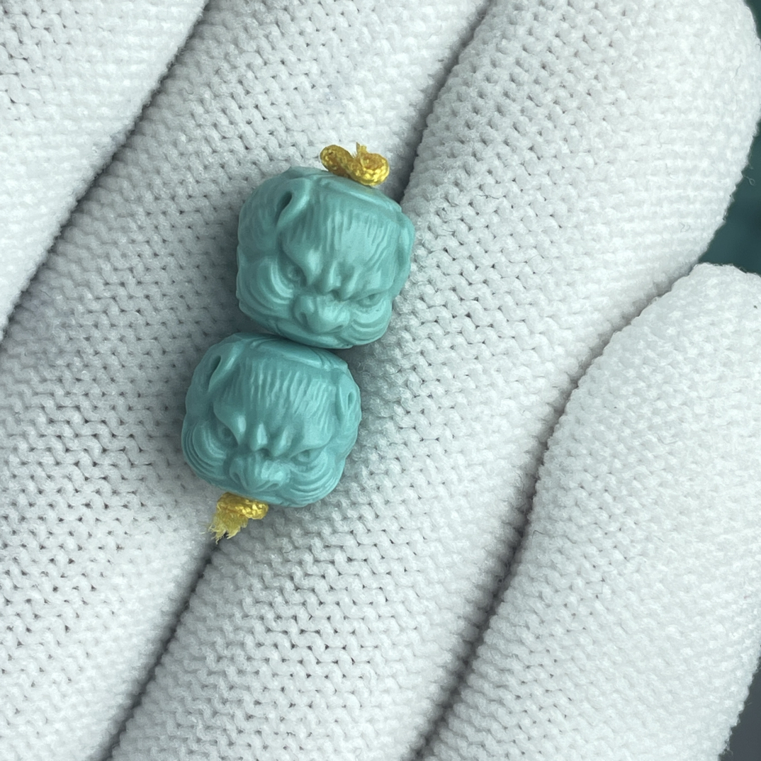 原矿绿松石吞金兽雕刻9尺寸