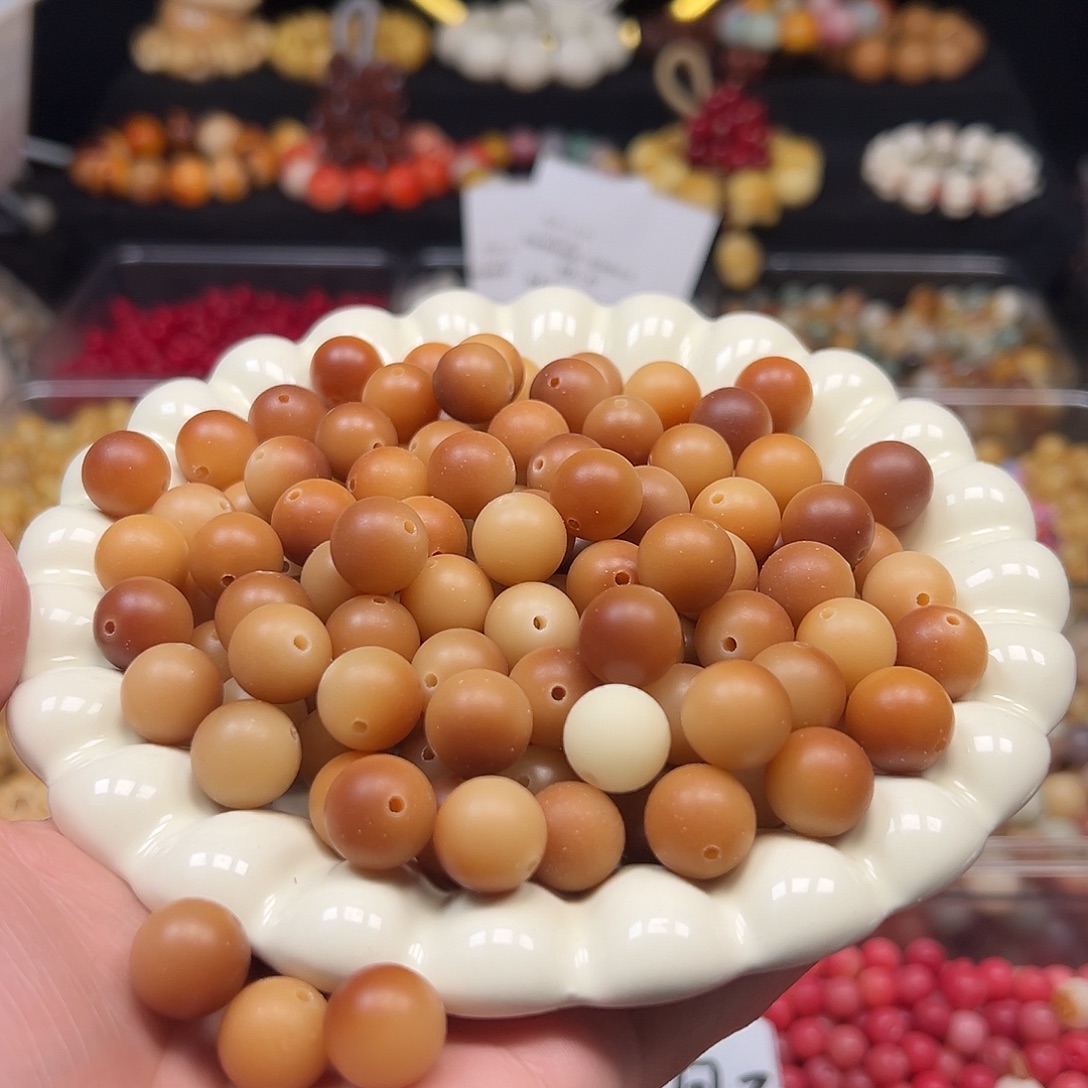 菩提根/象牙果手串500颗13尺寸炭烧圆珠