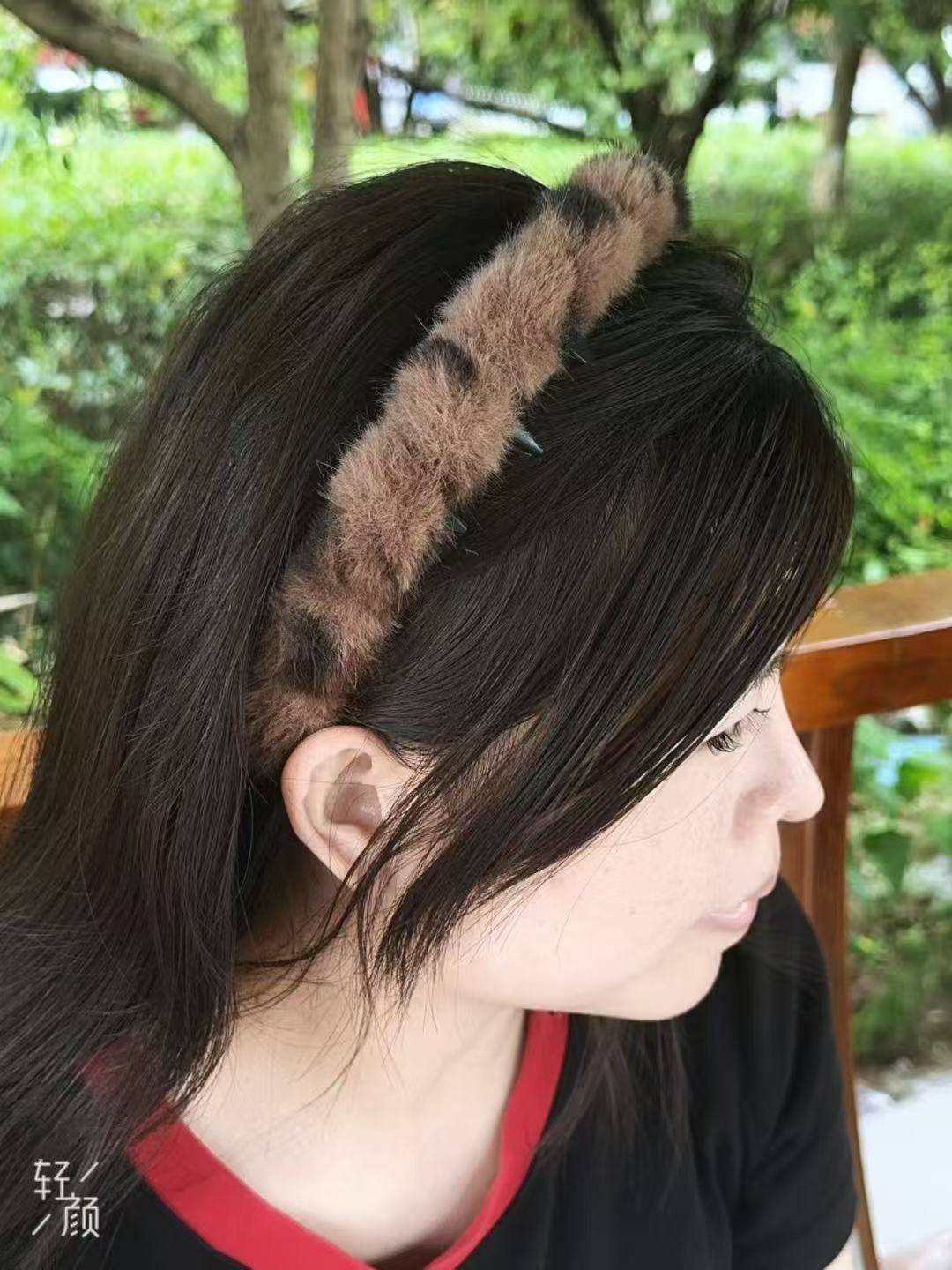 韩系复古可爱豹纹带齿毛绒发箍女防滑时尚洗脸发卡头箍2025年秋冬