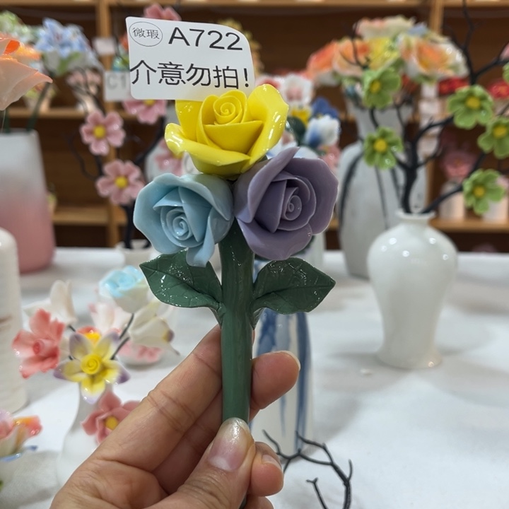 陶瓷非遗陶瓷手捏花722
