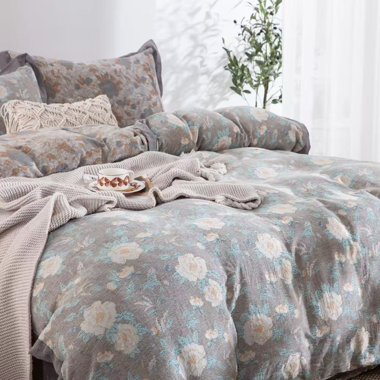 （栖枝叠梦）200cm*230cm 高端罗布麻双层纱多功能可机洗四季被