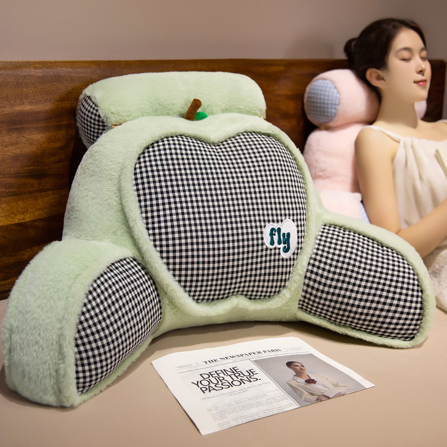 床头靠垫软包护腰靠枕大靠背沙发抱枕床上枕头床靠孕妇宿舍学生冬