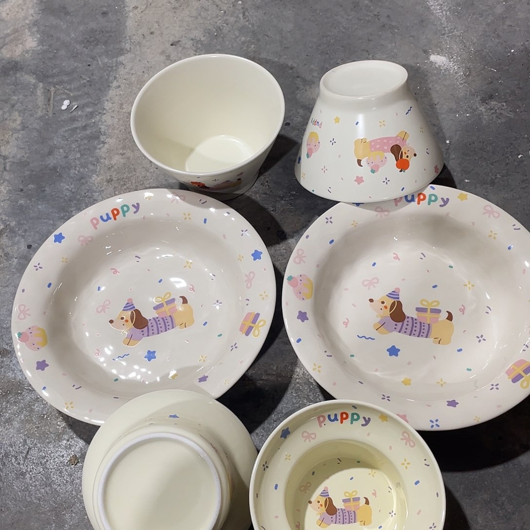 微瑕陶瓷餐具累成狗六件套