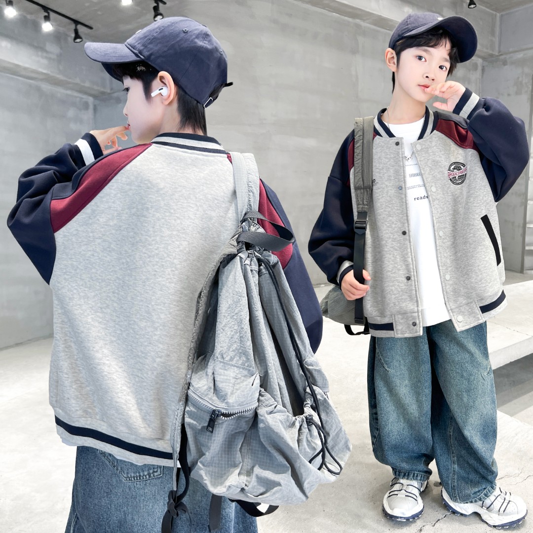 男童秋款棒球服2025新款外套中大儿童学院风潮【滔滔】A5347