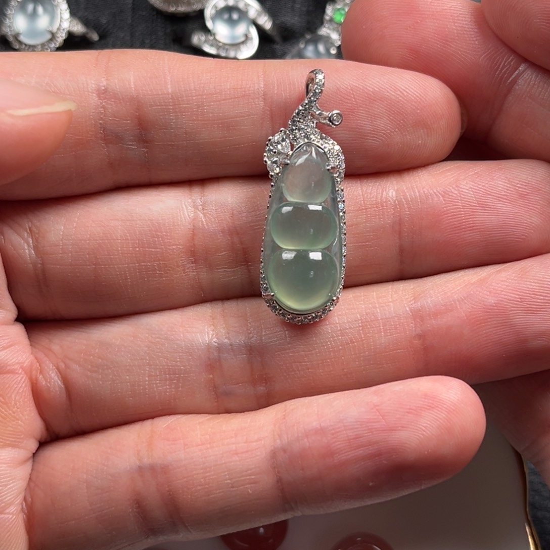 翡翠银S925镶嵌戒指缅甸翡翠A货