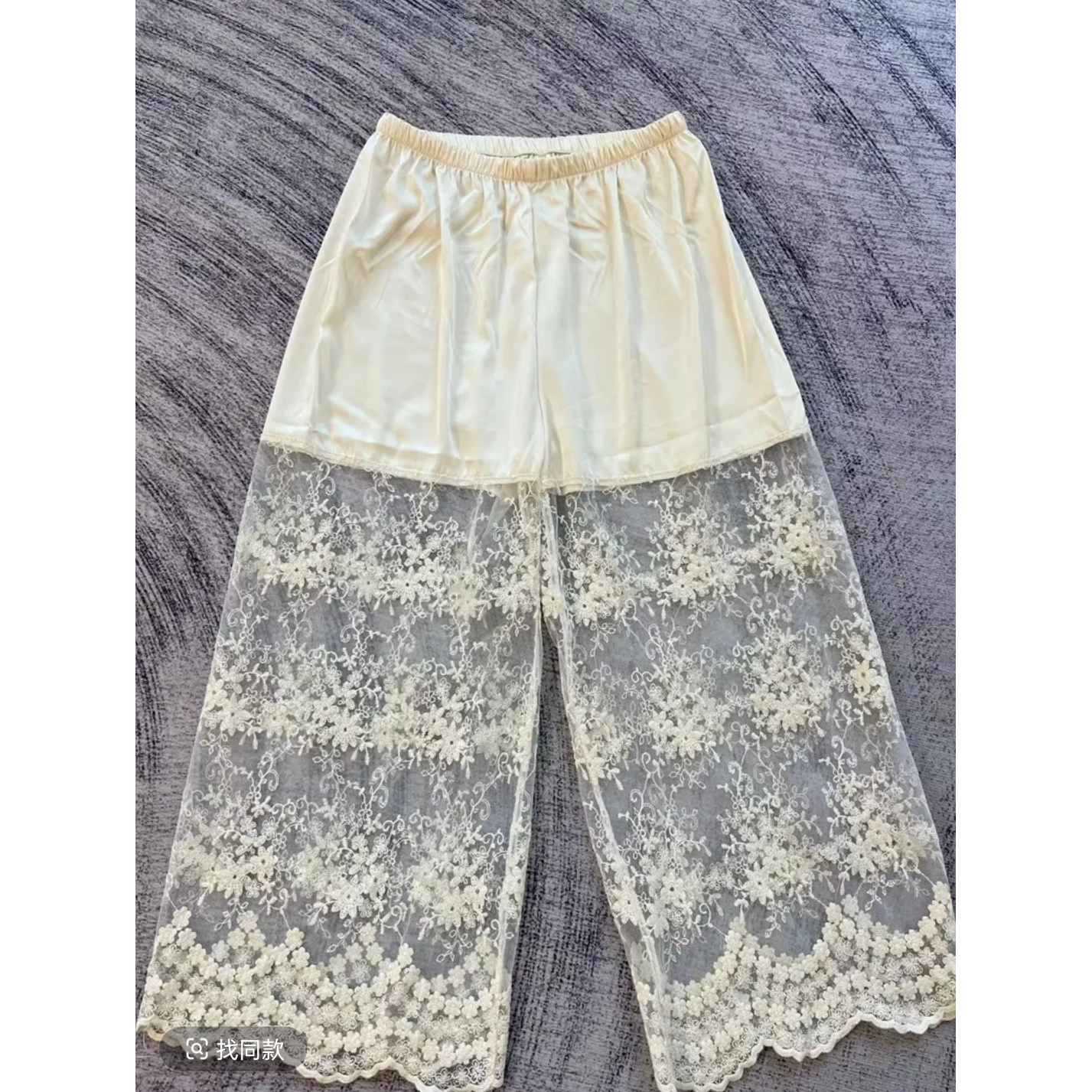 蕾丝旗袍衬裤百搭夏季国风拼接松紧腰宽松