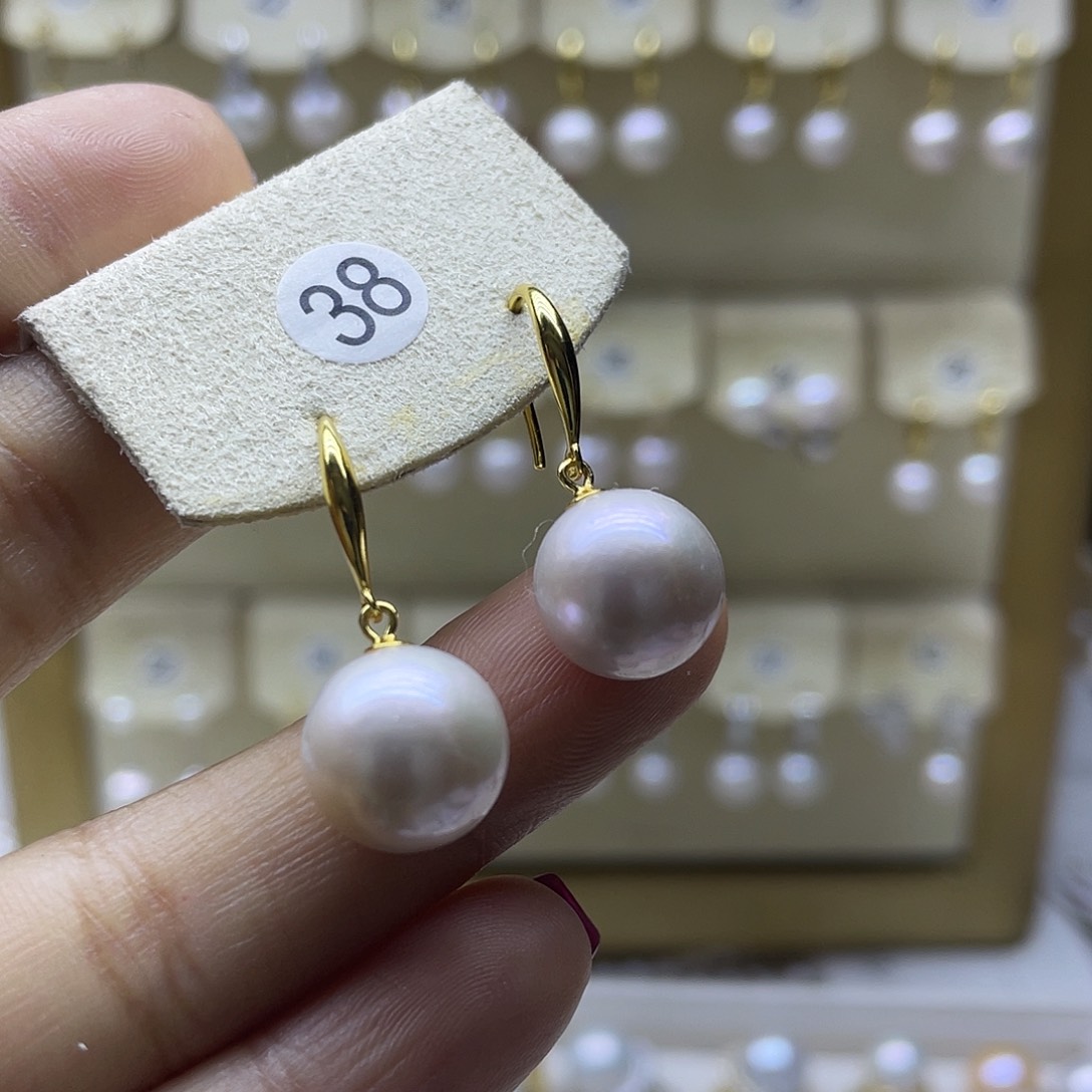 淡水珍珠耳饰银S925镶嵌